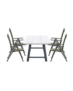 Santana verstelbare tuinset 5-delig - Leuven tuintafel 220x100 cm