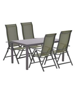 Santos tuinset 5-delig mos groen - Gabriel tuintafel 150x90 cm