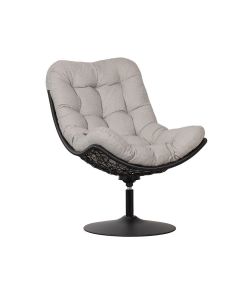 Woood Swivel loungestoel - zwart