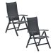 Hilly tuinstoel verstelbaar donker grijs - 2 stuks