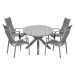Hilly tuinset 5-delig taupe - Tulli tuintafel 180x115 cm - light teak vironwood