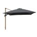 Hawaii zweefparasol Deluxe 300x300 cm - frame teak look - doek antraciet