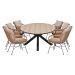 Lucas tuinset bruin 9-delig - Tulli tuintafel ovaal 280x140 cm