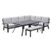 Camilo lounge dining set 6-delig rechts - donker grijs