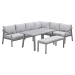 Tarera lounge dining rechts set 6-delig - taupe