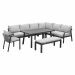 Tarera lounge dining set 7-delig - donker grijs