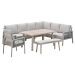 San Capri lounge dining set 7-delig rechts - light oak look