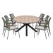 Natas tuinset grijs 9-delig - Tulli tuintafel ovaal 280x140 cm