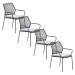 Natas tuinstoel stapelbaar grijs - 4 stuks