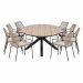 Natas tuinset sand 9-delig - Tulli tuintafel ovaal 280x140 cm