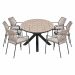 Natas tuinset sand 7-delig - Tulli tuintafel ovaal 220x115 cm