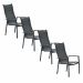 Hilly tuinstoel stapelbaar donker grijs - 4 stuks