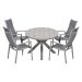 Hilly tuinset 5-delig taupe - Tulli tuintafel 180x115 cm - light teak vironwood