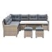 Alaska lounge dining set 5-delig links - light teak vironwood