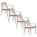 Lily tuinstoel light teak - 4 stuks
