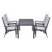 Kasper tuinset 5-delig - tuintafel 160x84 cm donker grijs