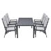 Kasper tuinset 7-delig - tuintafel 220x93 cm donker grijs