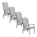 Kasper tuinstoel verstelbaar taupe - 4 stuks