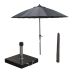 Manilla stokparasol Ø250 cm - donker grijs incl 40 kg Cosmo parasolvoet en parasolhoes