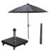 Manilla stokparasol Ø250 cm - donker grijs incl 40 kg Eureka parasolvoet en parasolhoes