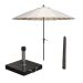 Manilla stokparasol Ø250 cm - ecru incl 40 kg Cosmo parasolvoet en parasolhoes