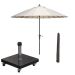 Manilla stokparasol Ø250 cm - ecru incl 40 kg Eureka parasolvoet en parasolhoes