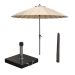Manilla stokparasol Ø250 cm - taupe incl 40 kg Cosmo parasolvoet en parasolhoes