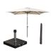 Lotus stokparasol 250x250 cm - ecru incl 40 kg Cosmo parasolvoet en parasolhoes