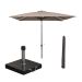 Lotus stokparasol 250x250 cm - taupe incl 40 kg Cosmo parasolvoet en parasolhoes