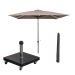 Lotus stokparasol 250x250 cm - taupe incl 40 kg Eureka parasolvoet en parasolhoes
