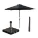 Lotus stokparasol Ø300 cm - zwart incl 40 kg Cosmo parasolvoet en parasolhoes