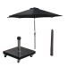 Lotus stokparasol Ø300 cm - zwart incl 40 kg Eureka parasolvoet en parasolhoes