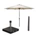 Lotus stokparasol Ø300 cm - ecru incl 40 kg Cosmo parasolvoet en parasolhoes