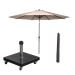 Lotus stokparasol Ø300 cm - taupe incl 40 kg Eureka parasolvoet en parasolhoes