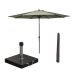 Lotus stokparasol Ø300 cm - olijf incl 40 kg Cosmo parasolvoet en parasolhoes