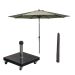Lotus stokparasol Ø300 cm - olijf incl 40 kg Eureka parasolvoet en parasolhoes