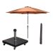 Lotus stokparasol Ø300 cm - koper incl 40 kg Eureka parasolvoet en parasolhoes