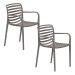 Mees tuinstoel taupe - 2 stuks