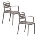Moos tuinstoel taupe - 2 stuks