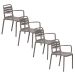 Moos tuinstoel taupe - 4 stuks