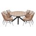 Lucas tuinset bruin 9-delig - Tulli tuintafel ovaal 280x140 cm
