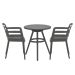 Mira balkonset 3-delig - Faria tuintafel Ø60 cm - donker grijs