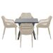 Air XL tuinset 5-delig taupe - Mina tuintafel 90x90 cm