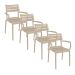 Paris tuinstoel taupe - 4 stuks