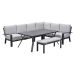 Camilo lounge dining set 6-delig rechts - donker grijs