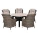 Marbella tuinset 6-delig hav. sand - Tulli tuintafel Ø148 cm