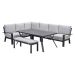 Camilo lounge dining set 6-delig links - donker grijs