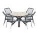 Ross tuinset 7-delig zwart - Tulli tuintafel ovaal 220x115 cm light teak look