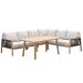 San Capri lounge dining set 5-delig rechts - light teak aluminium
