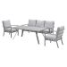 Senja lounge dining set stoel-bank 4-delig taupe - valley sand